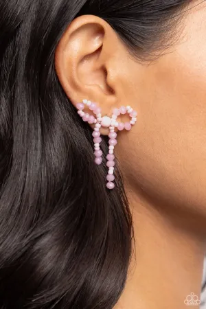 Paparazzi Earring ~ The BOW Must Go On - Pink