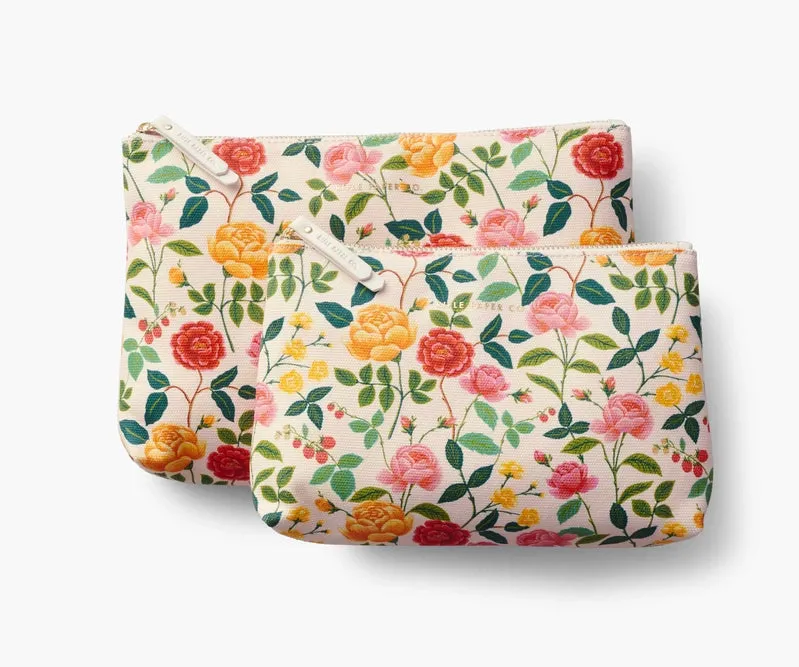 Rifle Paper Co - Roses Zippered Pouch Set