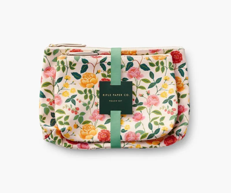 Rifle Paper Co - Roses Zippered Pouch Set