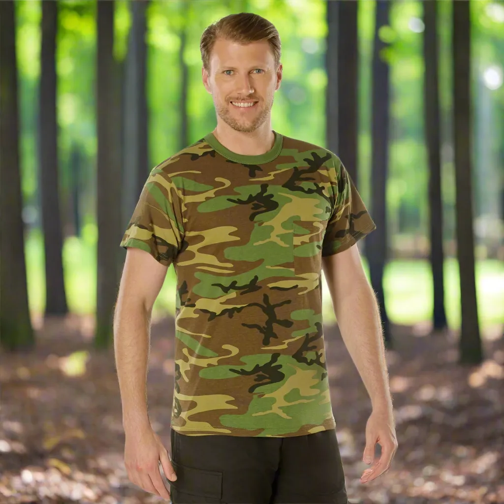Rothco Woodland Camo T-Shirt With Pocket
