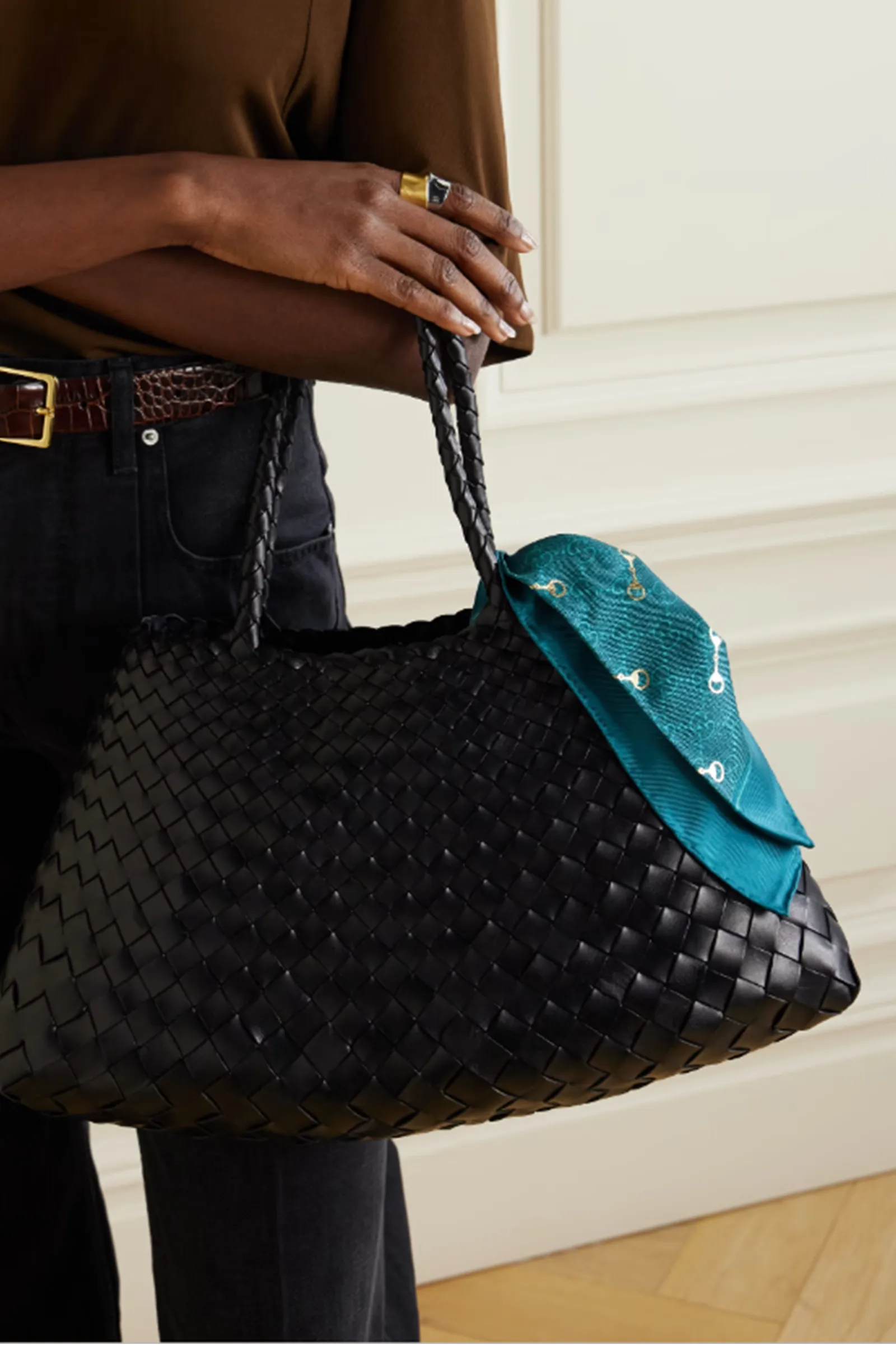 Santa Croce Big Woven Leather Tote