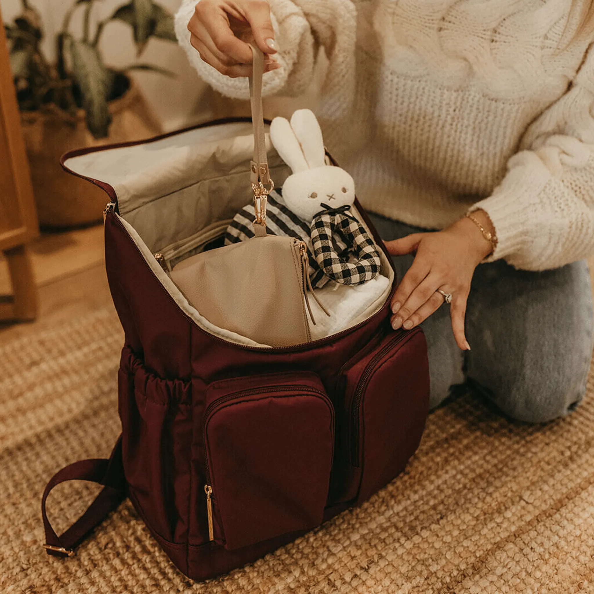 Signature Nappy Backpack - Mulberry Nylon