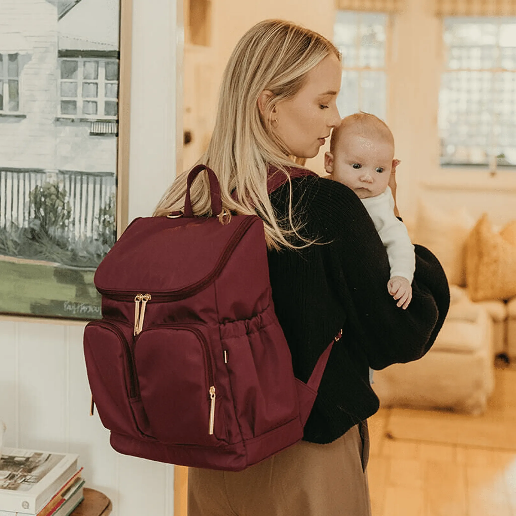 Signature Nappy Backpack - Mulberry Nylon