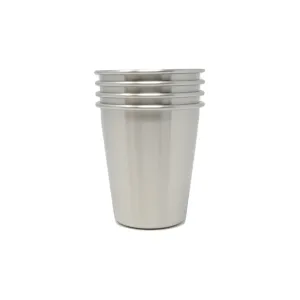 Stainless Steel Reusable Cups (10 OZ) - Set of 4