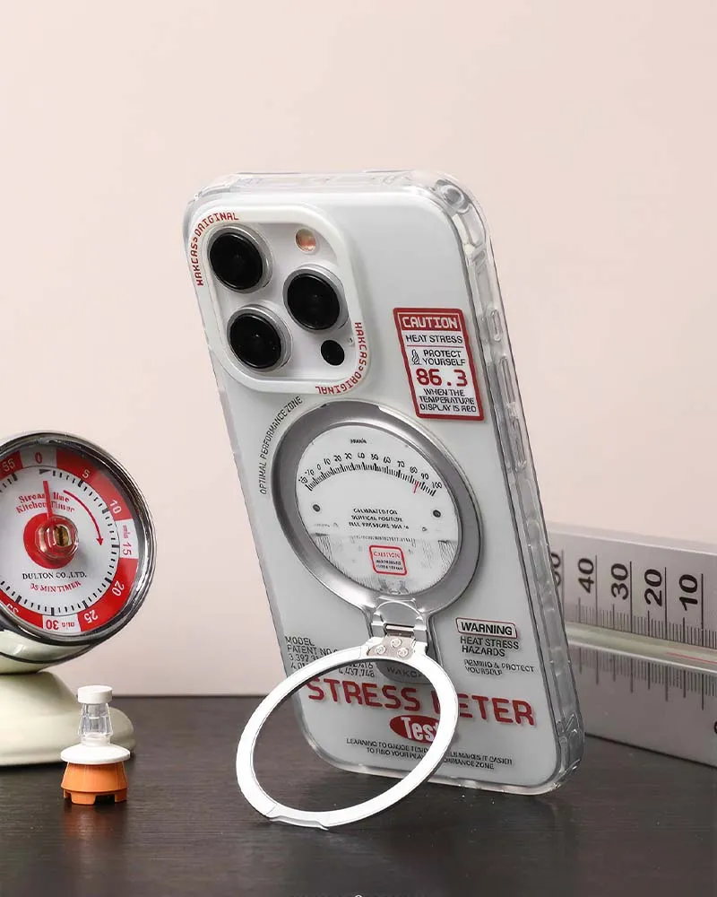 Stress Meter Phone Case With Stand (iPhone 13/14/15/16 Series)