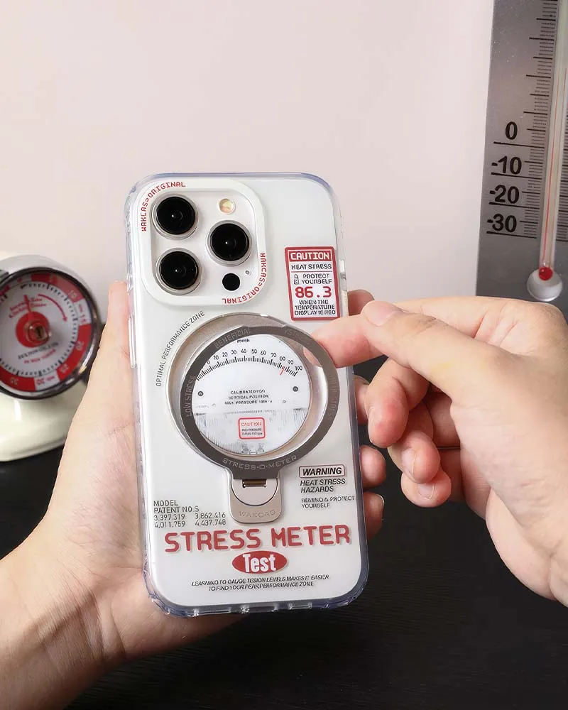 Stress Meter Phone Case With Stand (iPhone 13/14/15/16 Series)