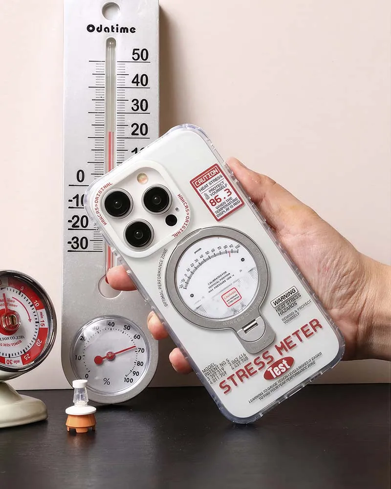 Stress Meter Phone Case With Stand (iPhone 13/14/15/16 Series)