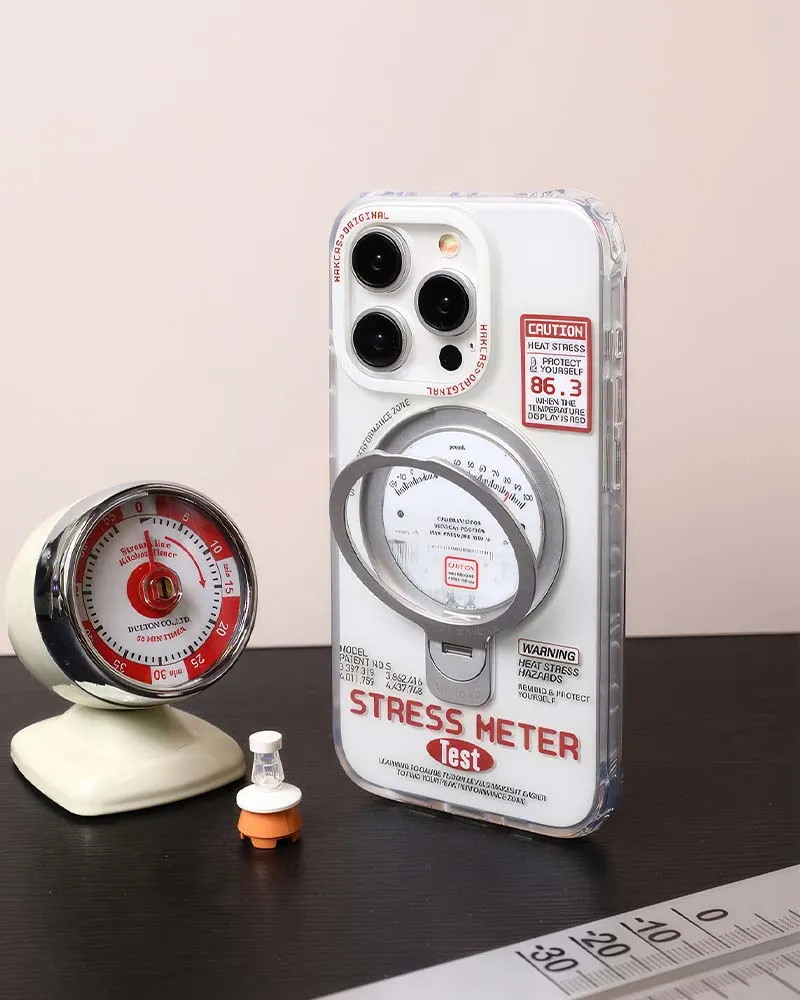 Stress Meter Phone Case With Stand (iPhone 13/14/15/16 Series)