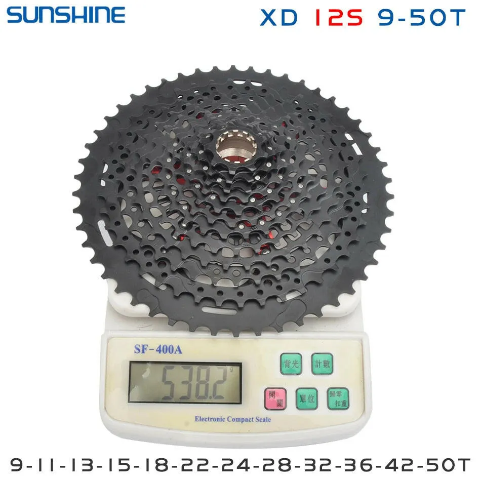 SUNSHINE XD Structure Bicycle Cassette 12 Speed 9T-50T Black Mountain Bike Freewheel 12V for Sram XD freehub GX EAGLE XX1 X01