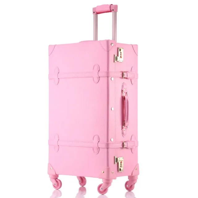 TRAVEL MORE - PINK VINTAGE - Luxury Travel - PRETTY HIGH Guality/Leather Luggage