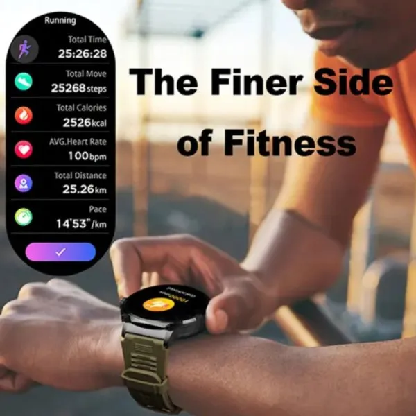 TUTT V69 | Metal Case| Men Military Smart Watch HD 1.85'' Large Round Screen 710mah Battery Pedometer Sleep Monitoring Sport Activity Outdoor Rugged SmartWatch Three (3) Straps