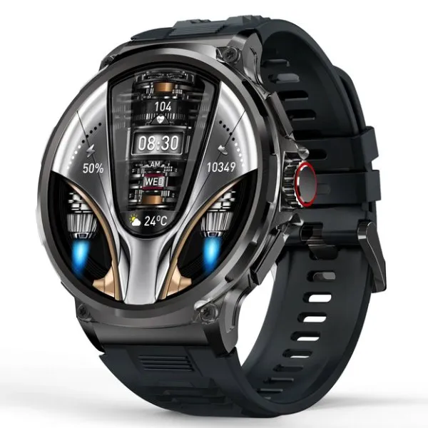 TUTT V69 | Metal Case| Men Military Smart Watch HD 1.85'' Large Round Screen 710mah Battery Pedometer Sleep Monitoring Sport Activity Outdoor Rugged SmartWatch Three (3) Straps