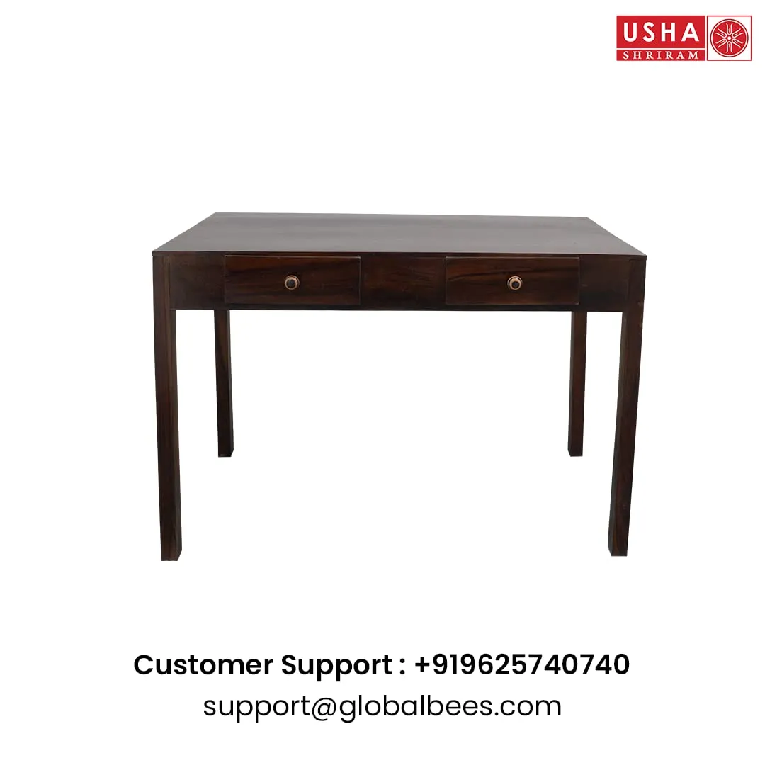 USHA SHRIRAM Computer Table with Drawer Storage | Computer Table for Home (115x55x76 cm) | Premium Sheesham Wood | Durable and Long Lasting | Centre Table (Honey Finish)