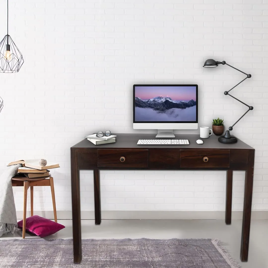 USHA SHRIRAM Computer Table with Drawer Storage | Computer Table for Home (115x55x76 cm) | Premium Sheesham Wood | Durable and Long Lasting | Centre Table (Honey Finish)
