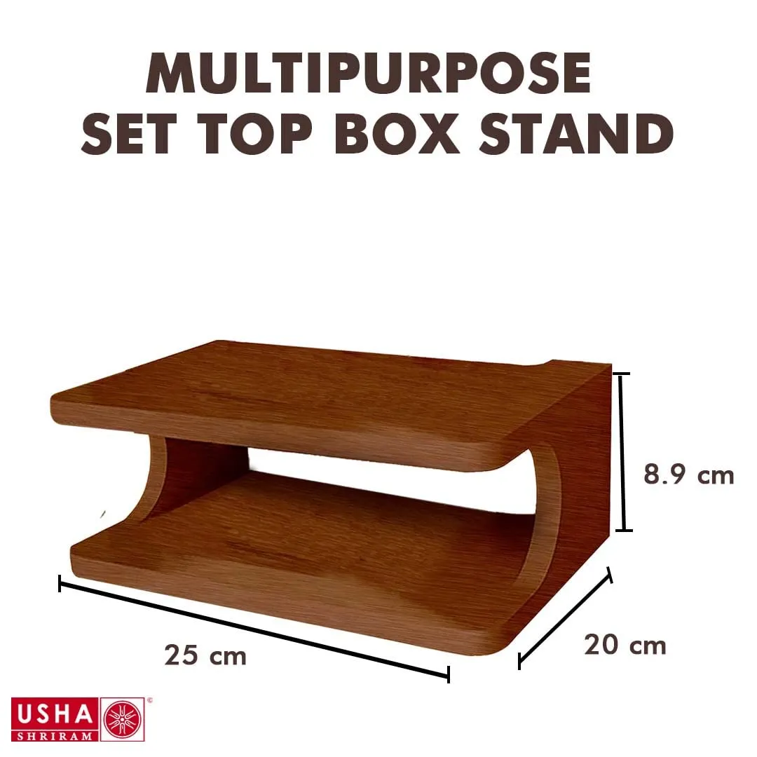 USHA SHRIRAM Wooden Table with Storage & Set Top Box Stand Engineered Wood | Wi-Fi Router Stand | Coffee Table for Living Room, Bedroom & Office | Durable and Long Lasting | Centre Table | DIY