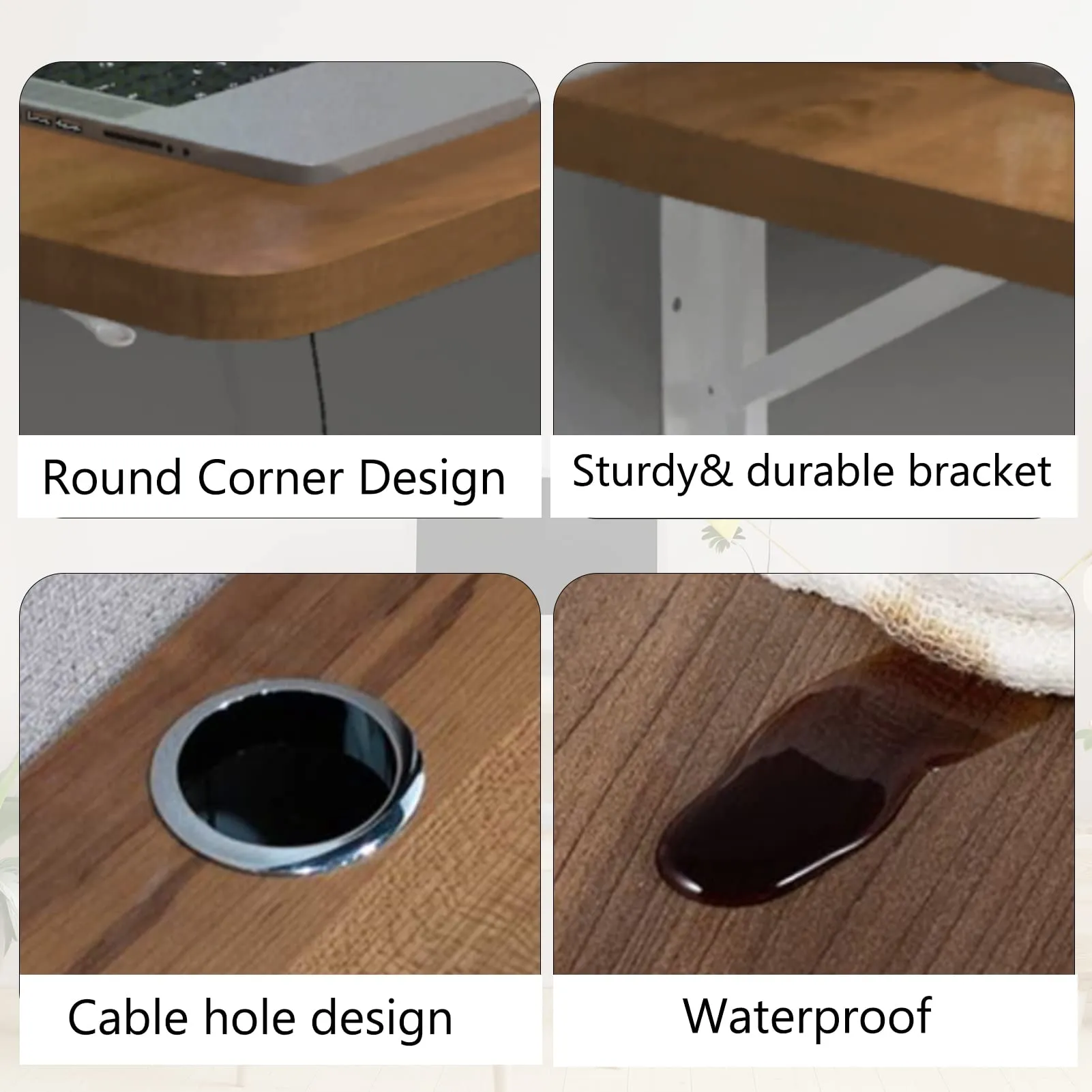 Walnut Plywood Wall Mounted Fold Down Desk