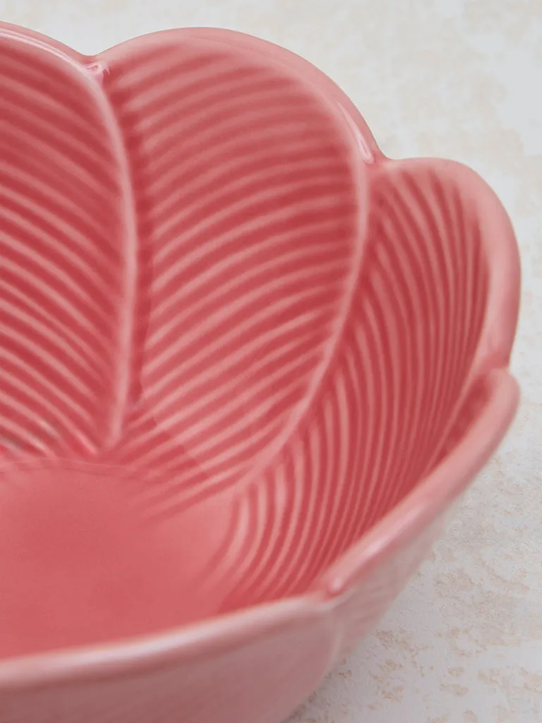 Westside Home Dark Pink Tropical Design Bowl - Large