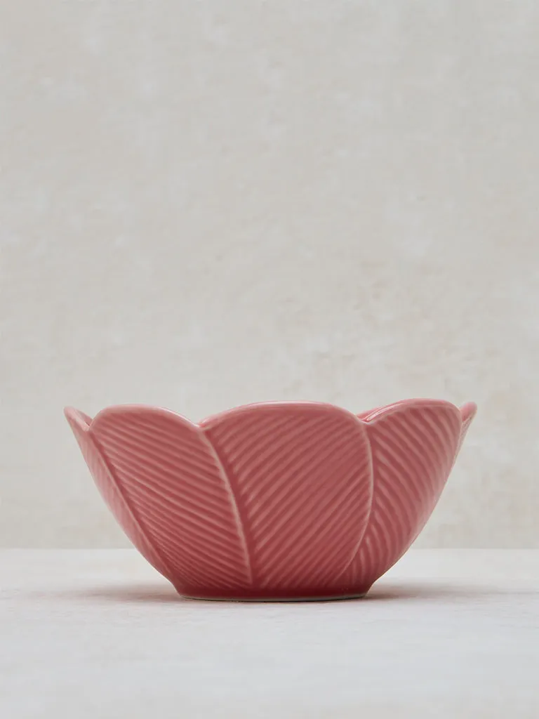 Westside Home Dark Pink Tropical Design Bowl - Large